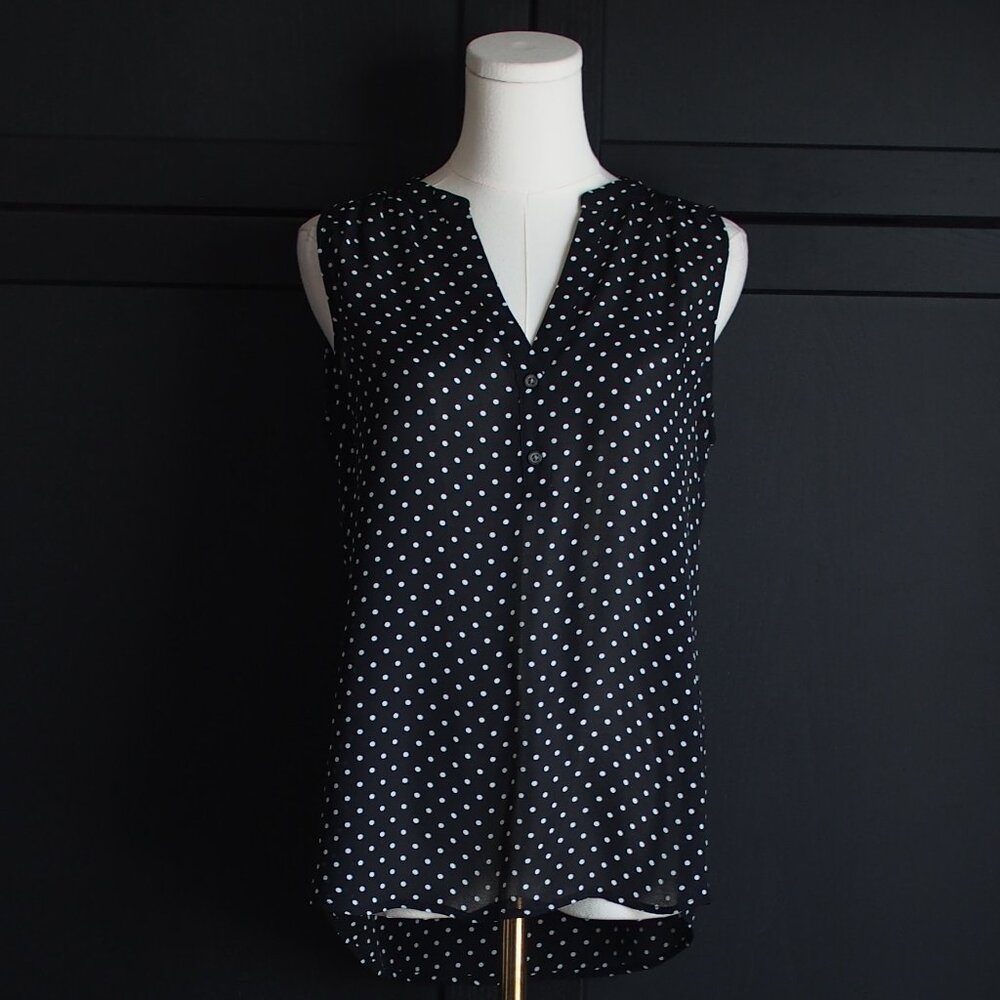 Banana Republic | Sleeveless Polka Dot Blouse